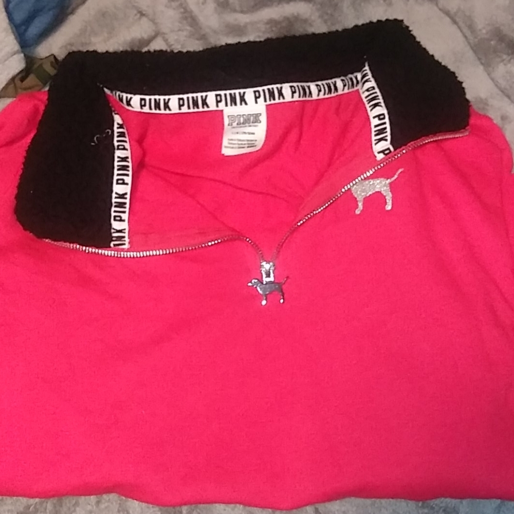 Mock neck pink sweatshirt